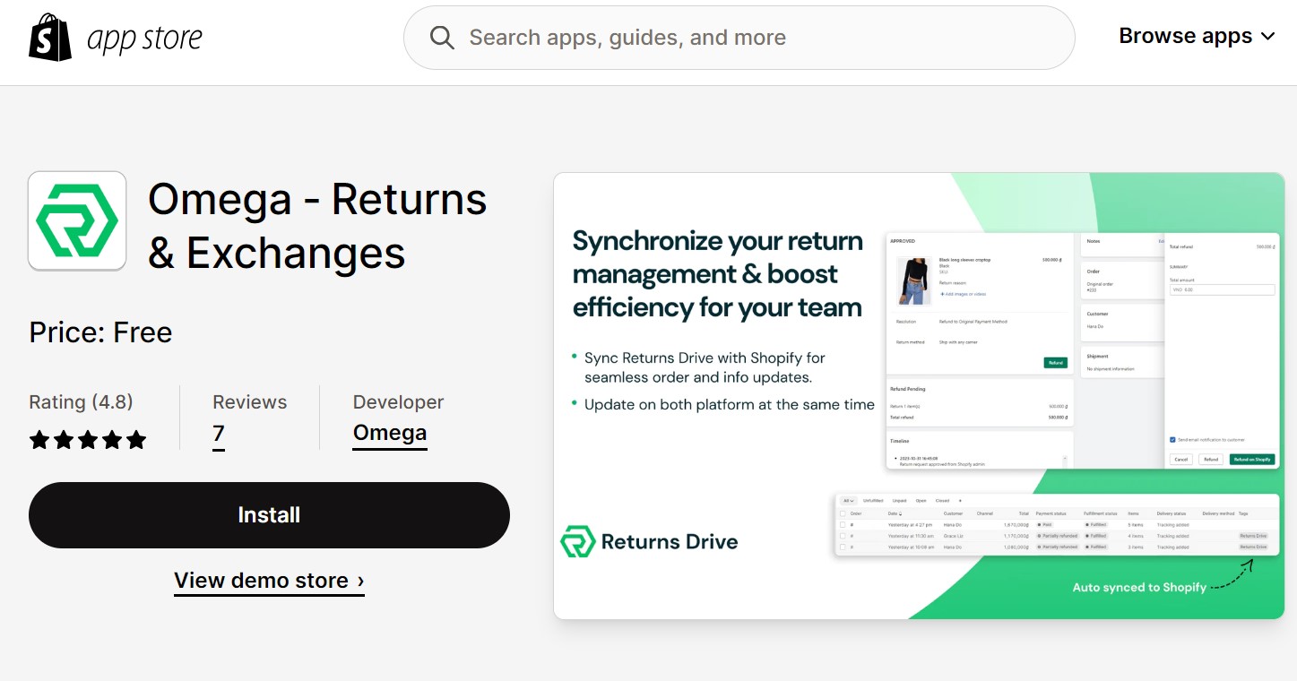 omega returns & exchanges